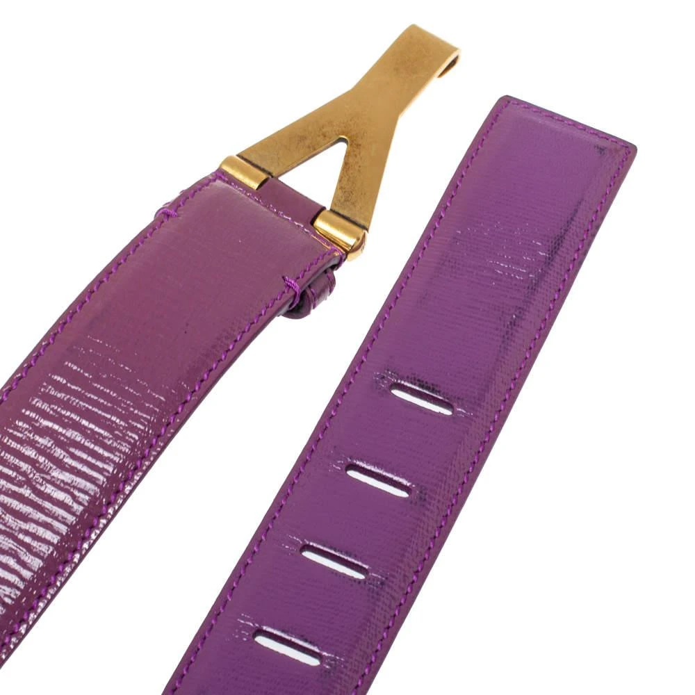 商品[二手商品] Yves Saint Laurent|Saint Laurent Paris Purple Patent Leather Y Buckle Belt 90 CM ,价格¥1284,第4张图片详细描述