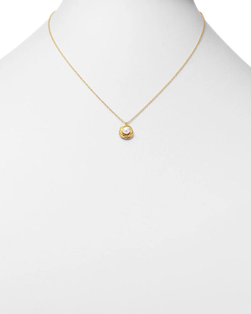 Cultured Freshwater Pearl Knot Pendant Necklace in 14K Yellow Gold, 18" - Exclusive 商品