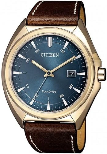商品Citizen|Eco-Drive Blue Dial Brown Leather Men's Watch AW1573-11L,价格¥906,第1张图片