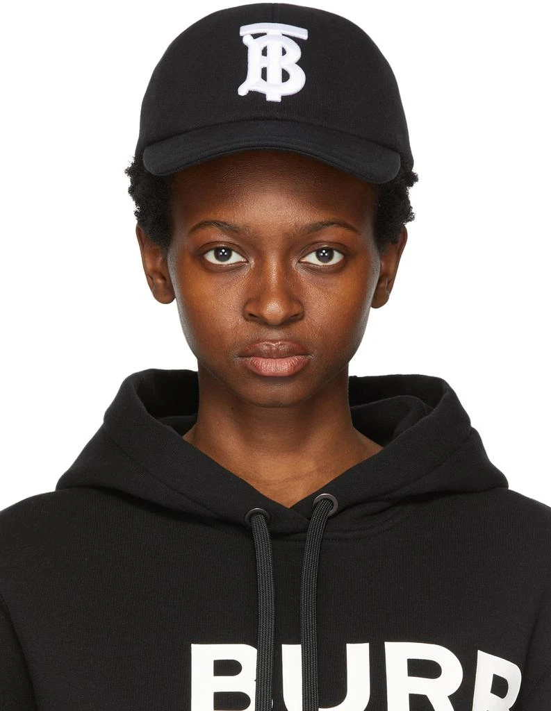 商品Burberry|Black Cotton Jersey Monogram Baseball Cap,价格¥2982,第1张图片