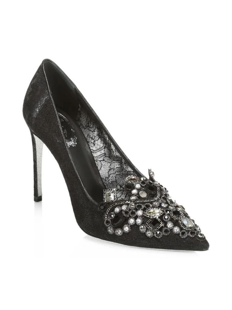 商品Rene Caovilla|Veneziana Embellished Lace Pumps,价格¥3096,第2张图片详细描述