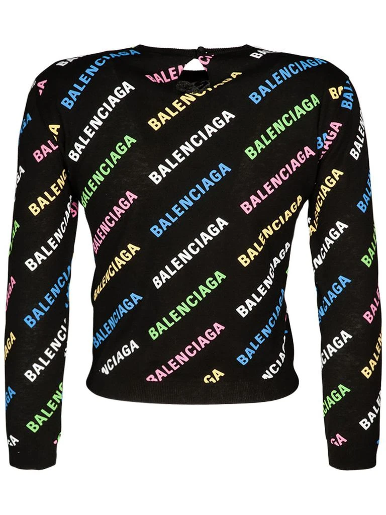 商品Balenciaga|All Over Logo Cotton Sweater,价格¥8529,第5张图片详细描述