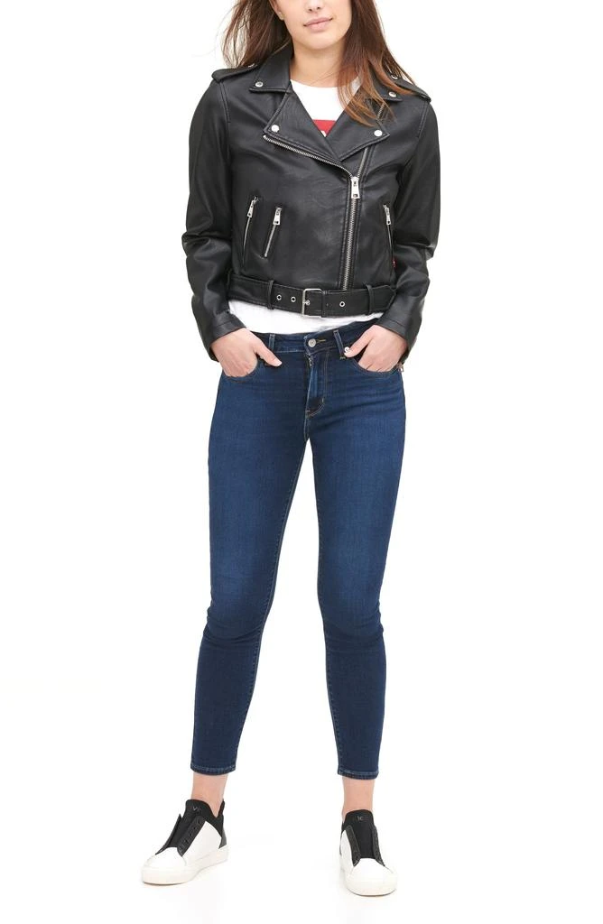 Faux Leather Fashion Belted Moto Jacket 商品