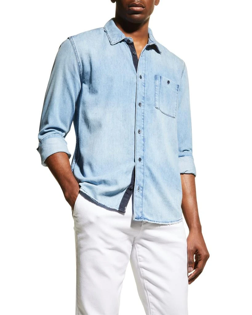 商品Paige|Men's Raymond Soft Chambray Sport Shirt,价格¥1101,第1张图片