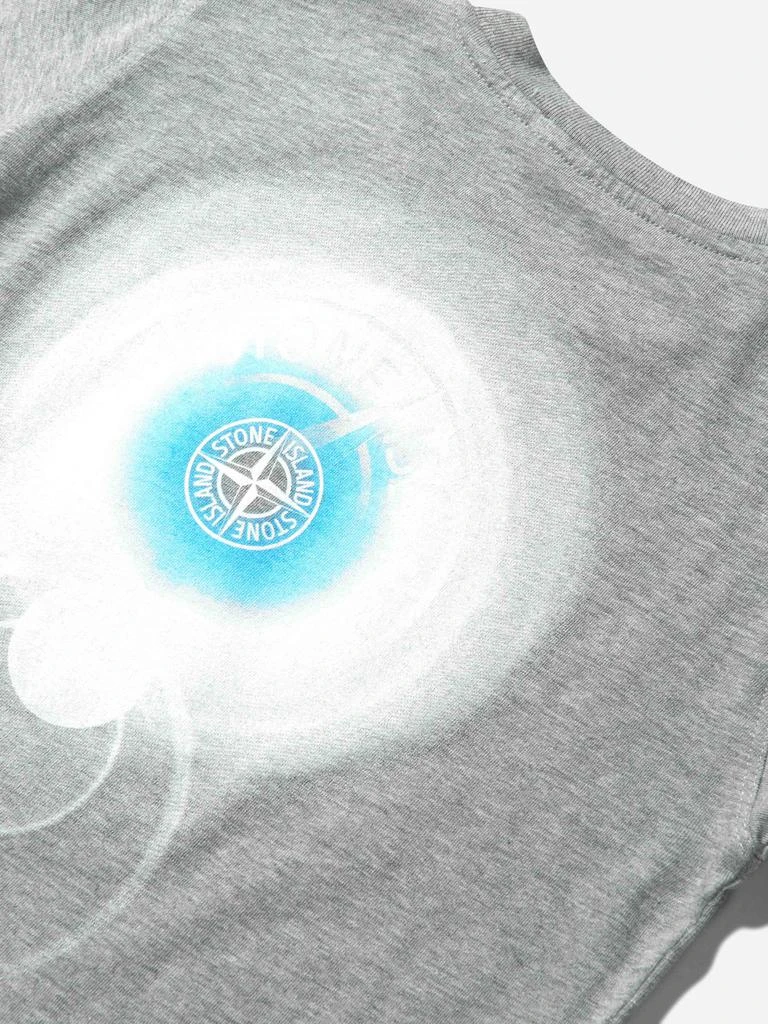 商品Stone Island|Stone Island Blue, Grey Boys Cotton Jersey Logo T-Shirt,价格¥452,第4张图片详细描述