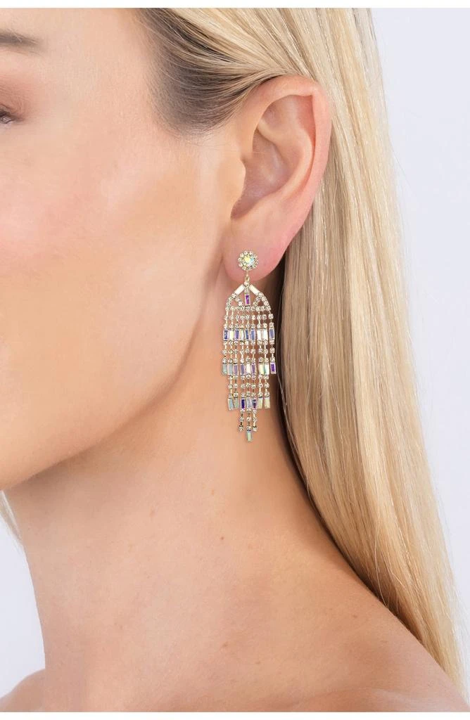 商品EYE CANDY LOS ANGELES|Elena AB Crystal Fringe Drop Earrings,价格¥210,第2张图片详细描述