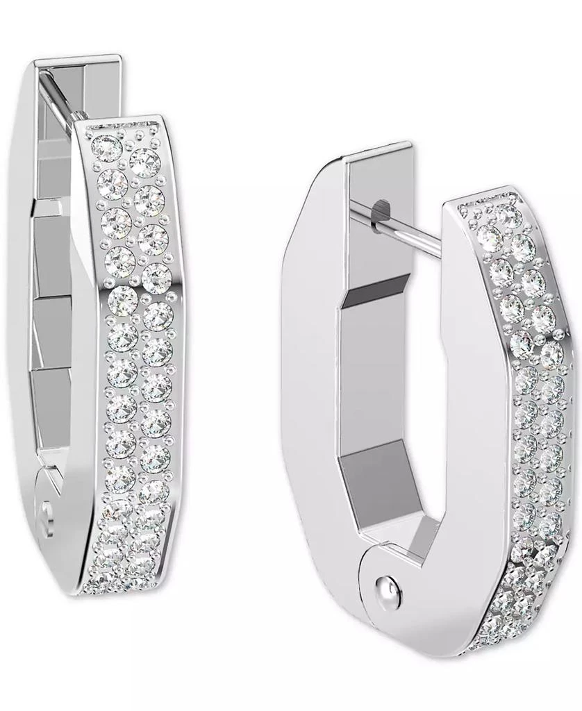 商品Swarovski|Silver-Tone Crystal Small Octagon Hoop Earrings,价格¥1003,第1张图片