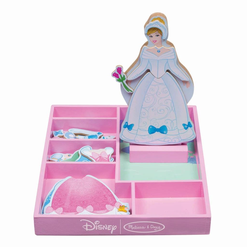 商品Melissa & Doug|Melissa & Doug Disney Cinderella, Belle, and Rapunzel Magnetic Dress-Up Wooden Dolls Pretend Play Set,价格¥232,第3张图片详细描述