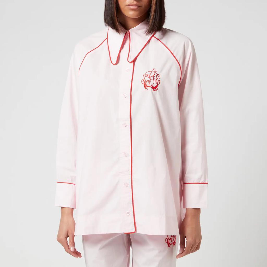 Ganni Women's Cotton Poplin Pyjama Shirt商品第1张图片规格展示