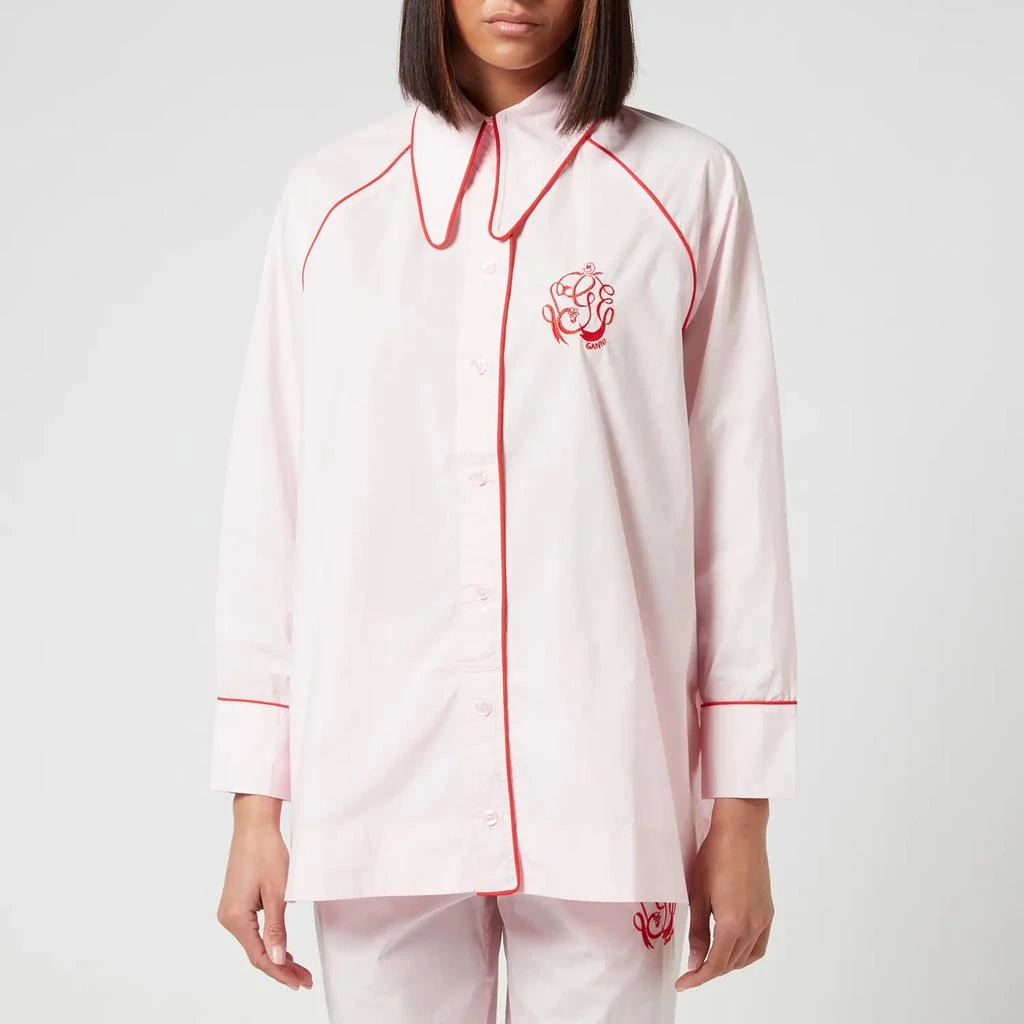 商品Ganni|Ganni Women's Cotton Poplin Pyjama Shirt,价格¥397,第1张图片