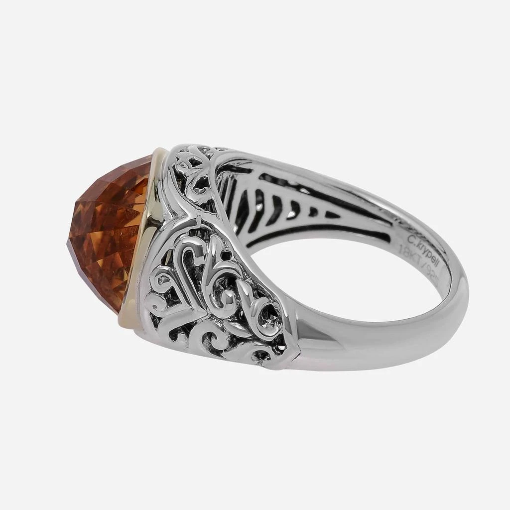 商品Charles Krypell|Charles Krypell Sterling Silver and 18K Yellow Gold, Citrine Gemstone Ring Sz. 6.5 3-6643-SC,价格¥1556,第3张图片详细描述