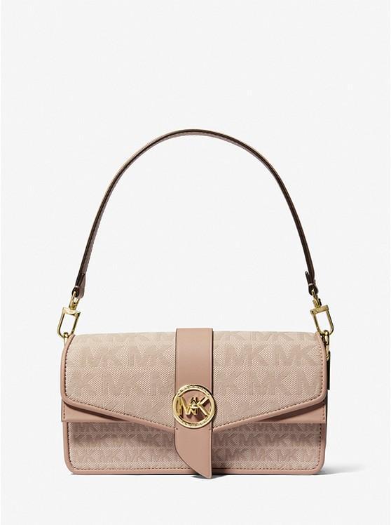 商品Michael Kors|Greenwich Medium Logo Jacquard Shoulder Bag,价格¥833-¥2501,第1张图片