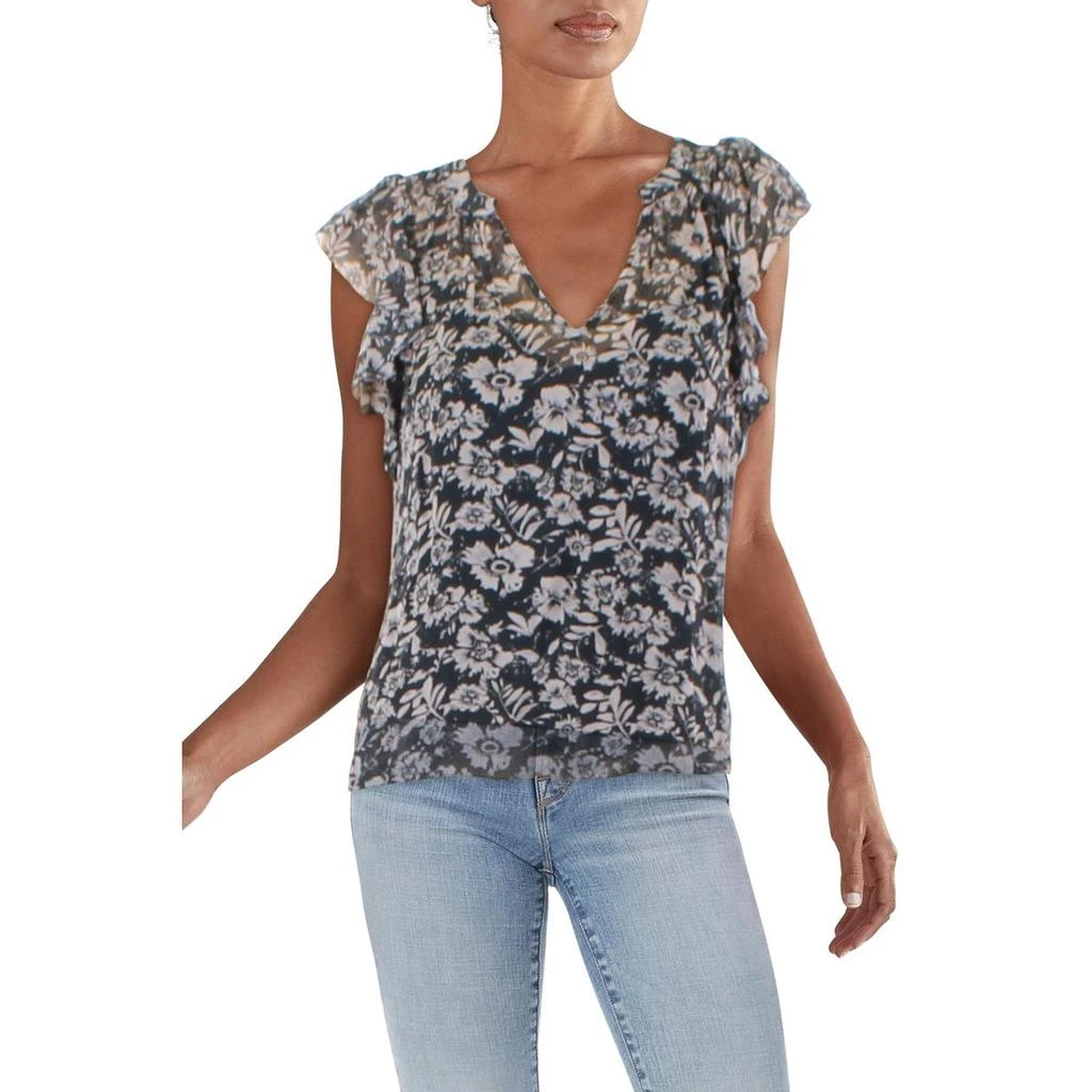 商品Velvet by Graham & Spencer|VELVET BY GRAHAM & SPENCER Womens Chiffon Flutter Sleeves Blouse,价格¥106,第1张图片