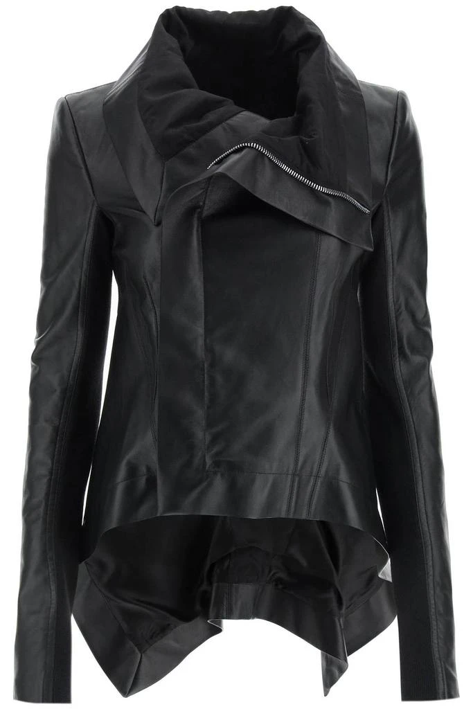 商品Rick Owens|ASYMMETRIC LEATHER JACKET,价格¥6147,第1张图片