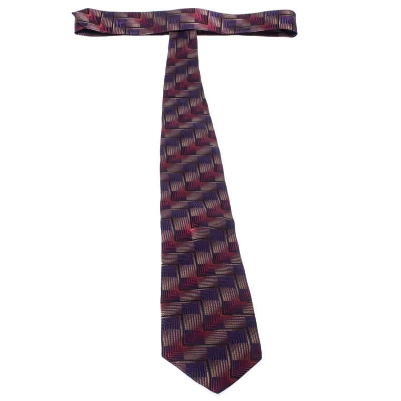商品[二手商品] Prada|Prada Multicolor Geometric Pattern Silk Jacquard Classic Tie ,价格¥806,第3张图片详细描述