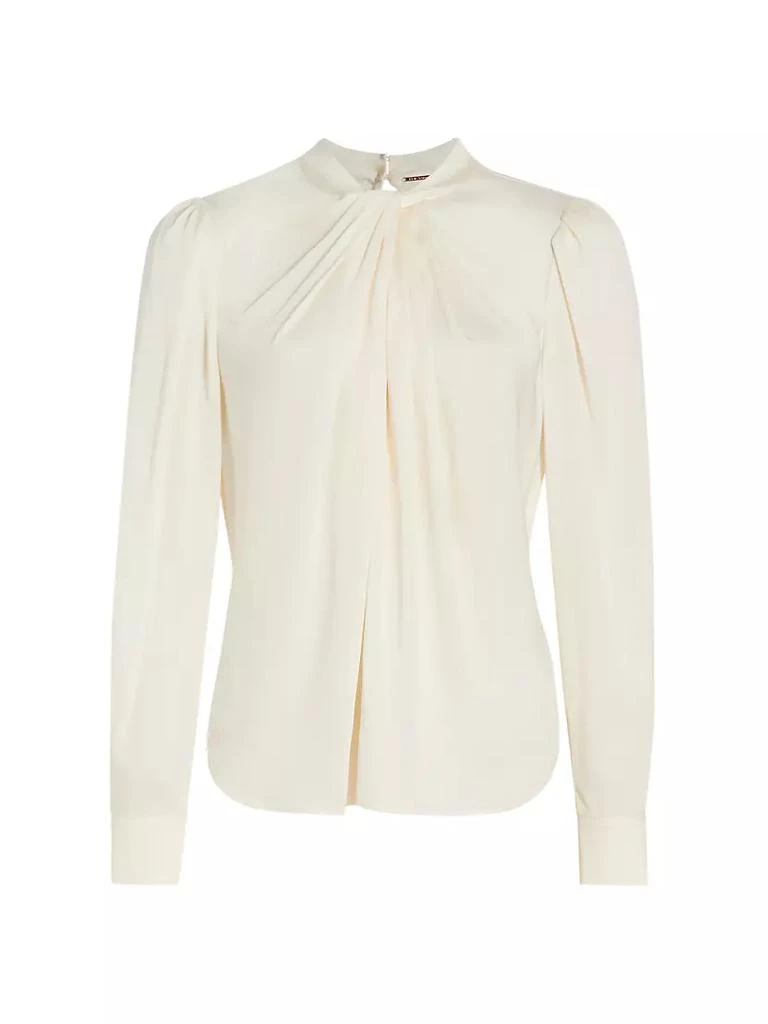 商品Tahari|The Liz Twist-Neck Silk Blouse,价格¥857,第1张图片