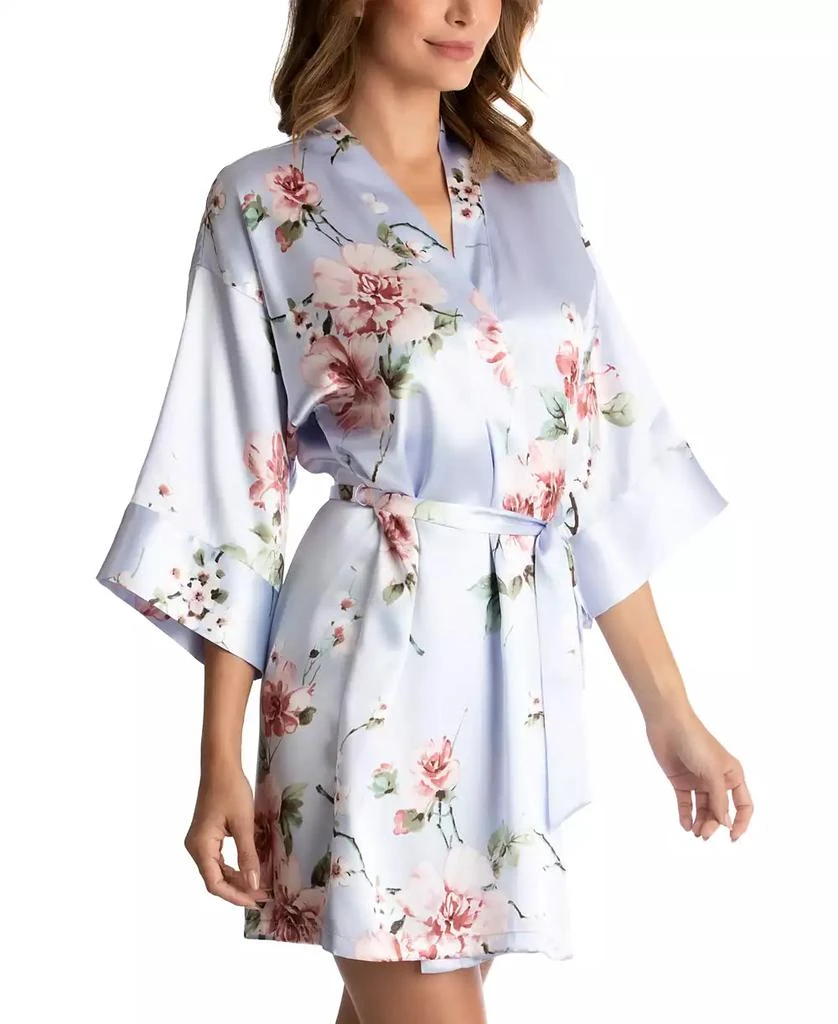 商品Linea Donatella|Floral-Print Satin Wrap Robe,价格¥213,第3张图片详细描述