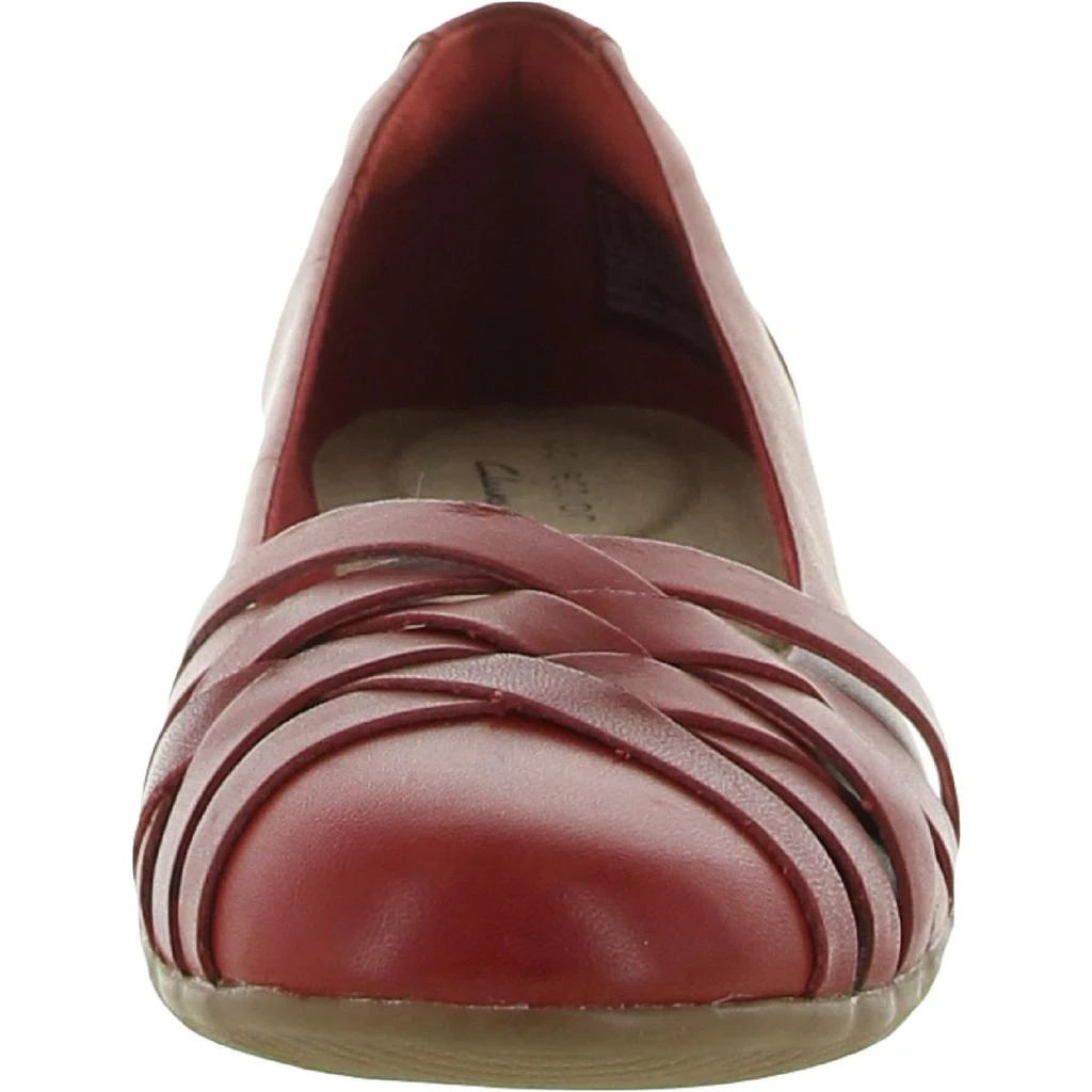 Clarks Womens Sara Clover Leather Woven Ballet Flats 商品