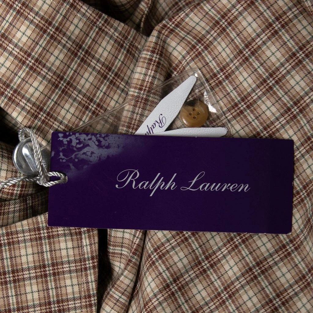 商品Ralph Lauren|Ralph Lauren Purple Label Brown Checkered Cotton Button Front Shirt XXL,价格¥808,第4张图片详细描述