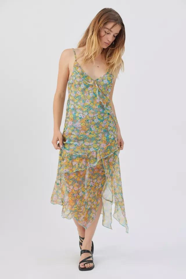 商品Urban Outfitters|UO Shreen Asymmetrical Floral Midi Dress,价格¥390,第4张图片详细描述