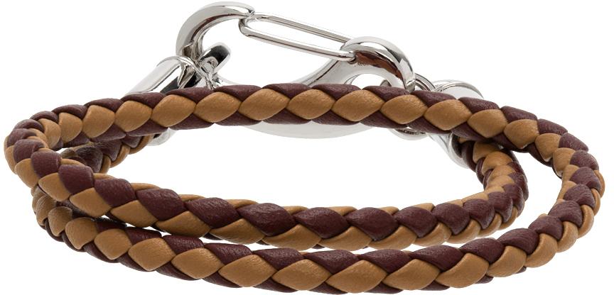 Brown Double Wrap Braided Bracelet商品第4张图片规格展示