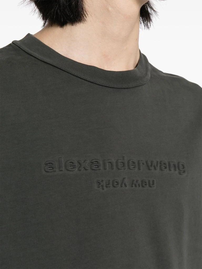 商品Alexander Wang|ALEXANDER WANG Women Acid Wash & Embossed Logo Short Sleeve Tee,价格¥1232,第5张图片详细描述