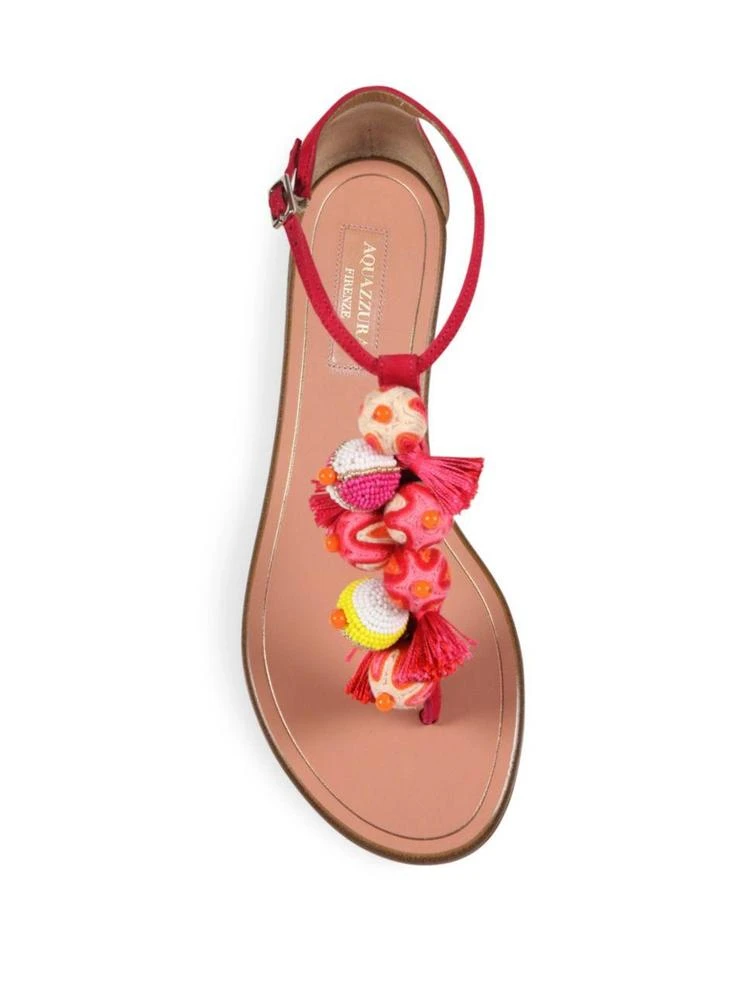 商品Aquazzura|Tropicana Embellished Suede T-Strap Sandals,价格¥1784,第4张图片详细描述