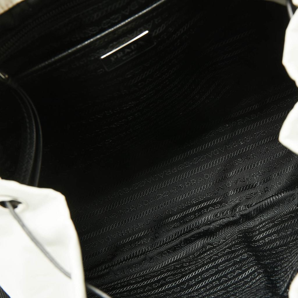 Prada White/Black Nylon and Leather New Vela Studded Backpack商品第10张图片规格展示