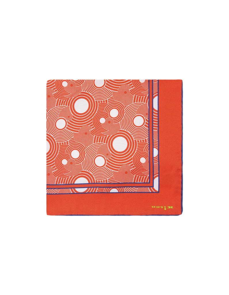 商品Kiton|Pocket Handkerchief With Orange Circles Pattern,价格¥1105,第1张图片