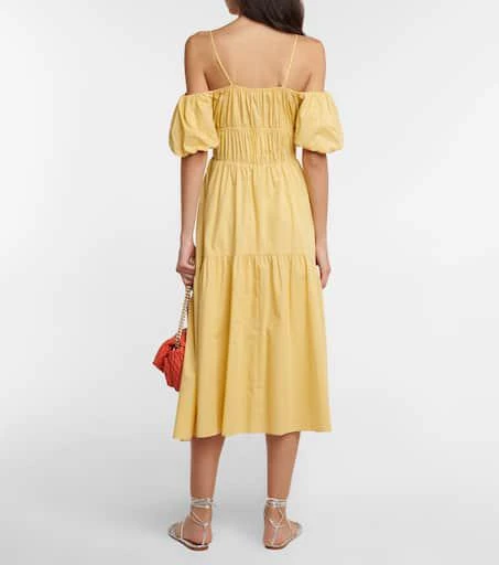 商品Vince|Puff-sleeve cotton midi dress,价格¥2023,第3张图片详细描述