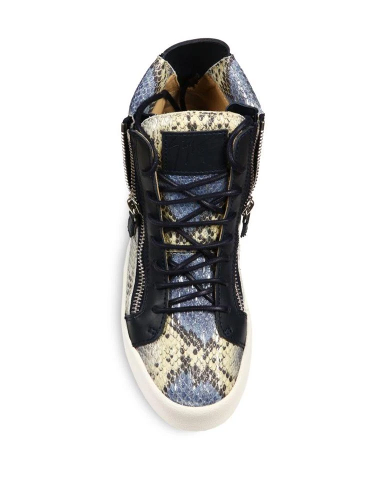 商品Giuseppe Zanotti|Giuseppe Zanotti - Snake-Embossed Leather High-Top Zip Sneakers,价格¥2249,第4张图片详细描述