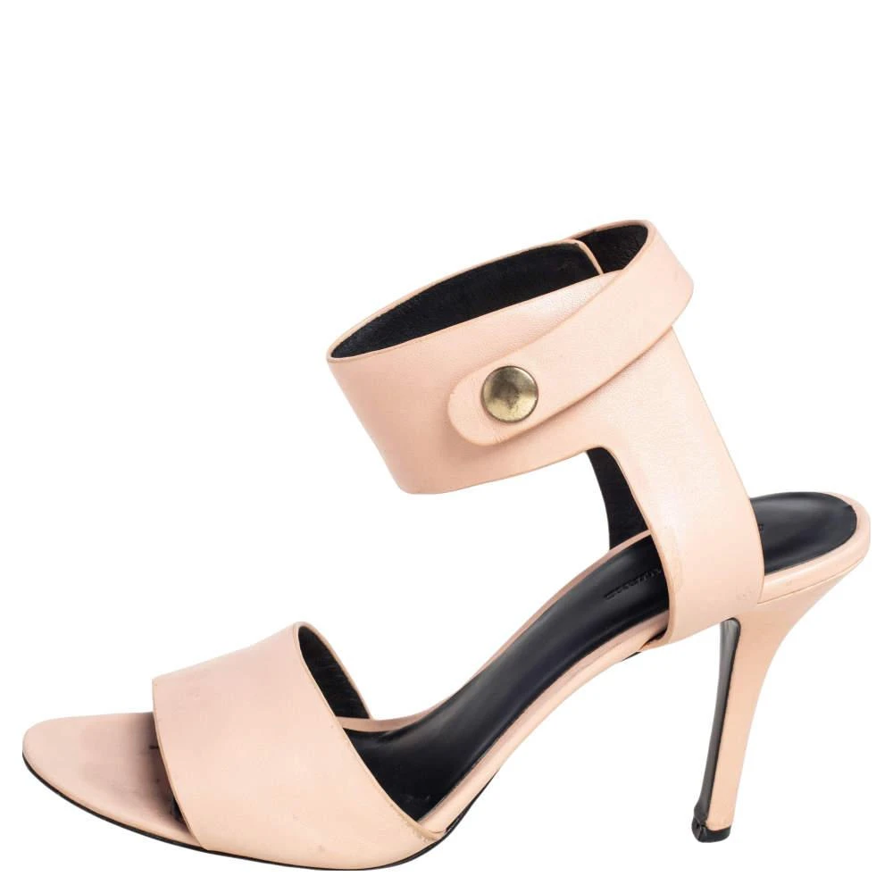 商品[二手商品] Alexander Wang|Alexander Wang Beige Leather Button Detail Ankle Cuff Sandals Size 40,价格¥1068,第2张图片详细描述