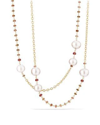 商品David Yurman|Solari Link Necklace in 18K Gold with Cultured Yellow South Sea Pearl and Andalusite,价格¥41176,第1张图片