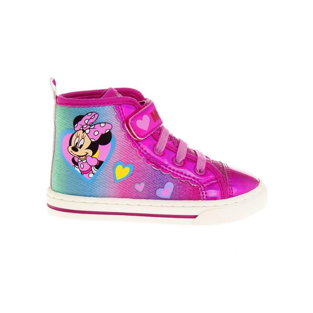 商品Disney|Little Girls Minnie Mouse High-Top Canvas Sneakers,价格¥262,第2张图片详细描述