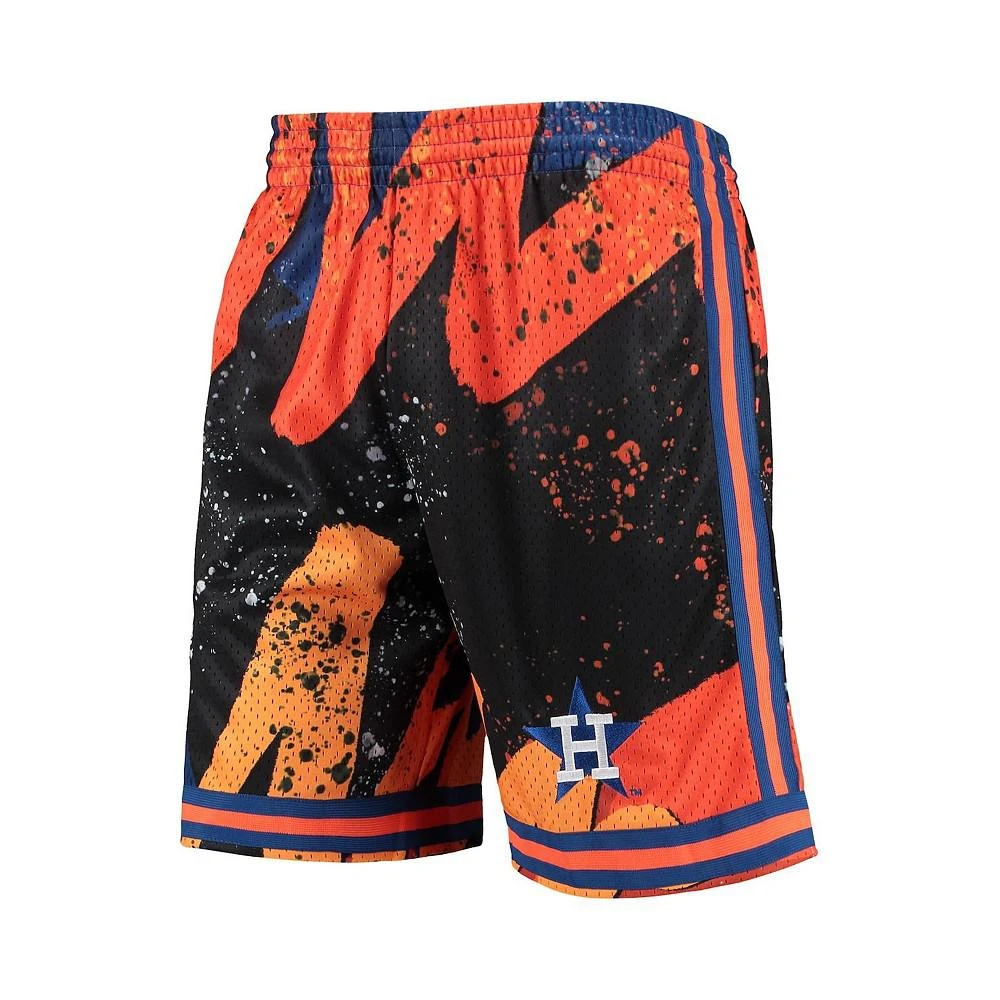 商品Mitchell & Ness|Men's Orange Houston Astros Hyper Hoops Shorts,价格¥746,第2张图片详细描述