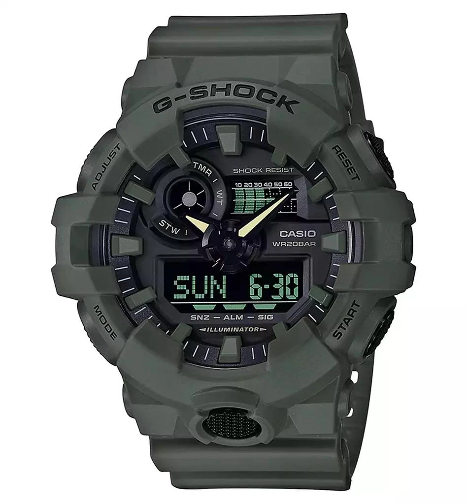 商品G-Shock|男士电子表 绿色树脂表带手表 53mm手表,价格¥740,第1张图片