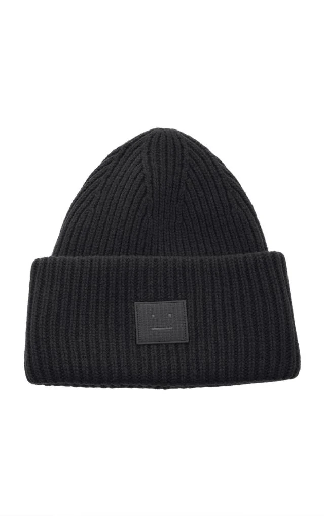 商品Acne Studios|Acne Studios - Pansy N Face Appliquéd Wool Beanie - Black - OS - Moda Operandi,价格¥1528,第1张图片