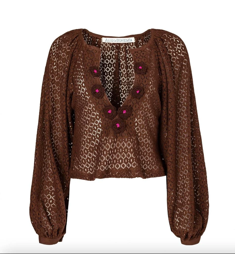 商品Alix of Bohemia|Marlowe Lace Top in Brown Cocoa,价格¥2006,第1张图片