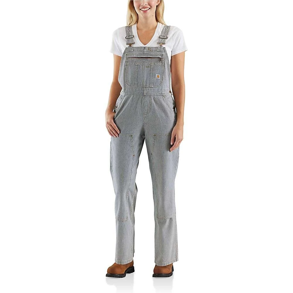 商品Carhartt|Carhartt Women's Rugged Flex Relaxed Fit Denim Railroad Stripe Bib Overall,价格¥659,第1张图片