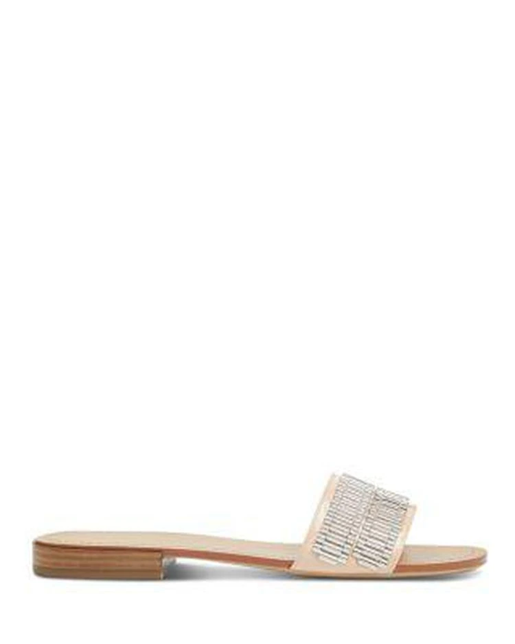 商品KENDALL & KYLIE|KENDALL and KYLIE Women's Kennedy Embellished Patent Leather Slide Sandals ,价格¥343,第2张图片详细描述
