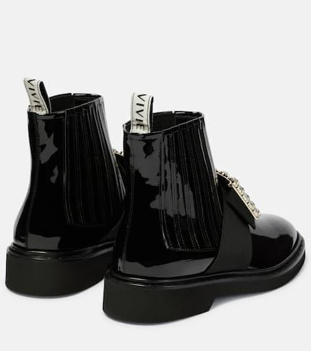 商品Roger Vivier|Viv' Rangers patent leather ankle boots,价格¥12172,第3张图片详细描述