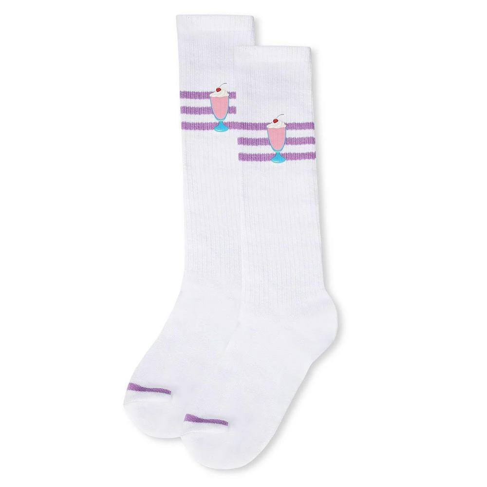 商品Memoi|Girls' Summer Sweets Varsity Cotton Blend Knee High Sock,价格¥108,第2张图片详细描述