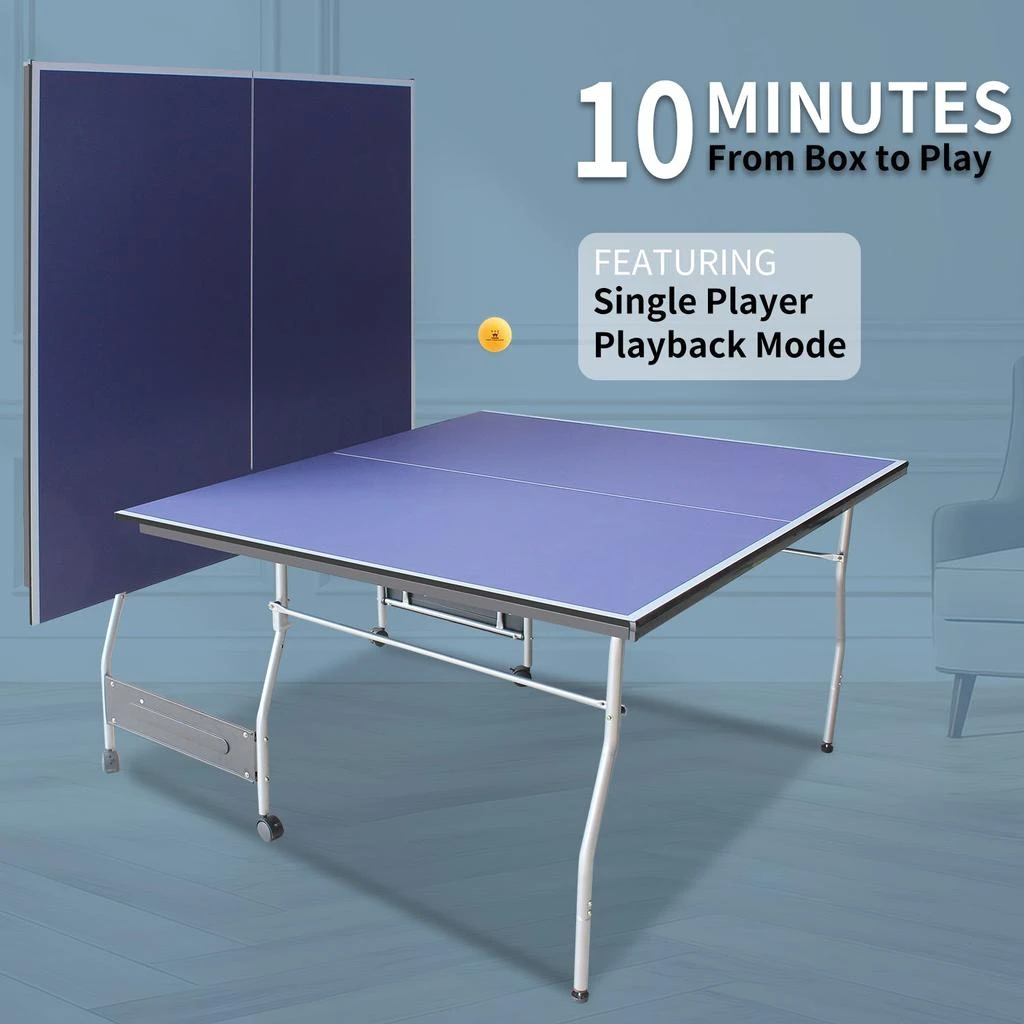 商品Streamdale Furniture|Streamdale Foldable Midsize Table Tennis Table with Paddles,价格¥3715,第2张图片详细描述