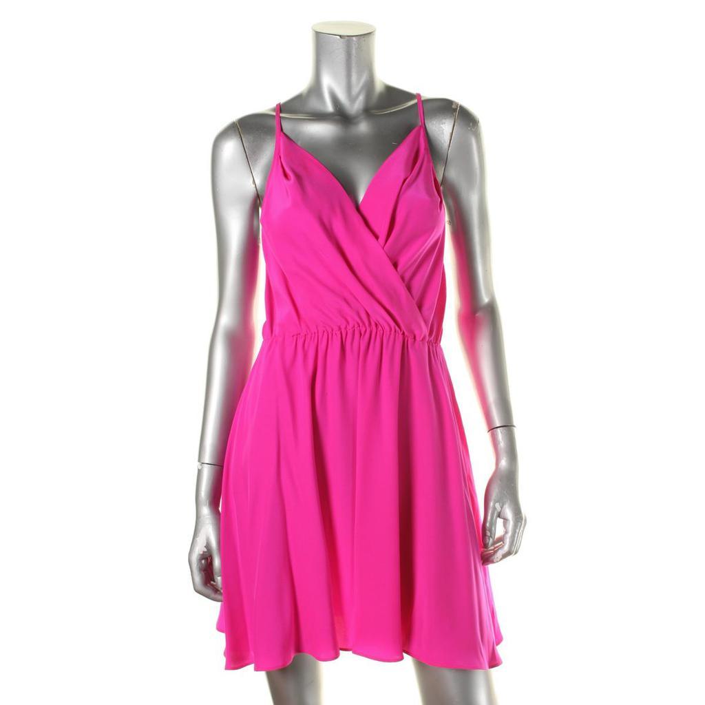 商品Amanda Uprichard|Amanda Uprichard Womens Juniors Chelsea Silk Fit & Flare Party Dress,价格¥125,第4张图片详细描述