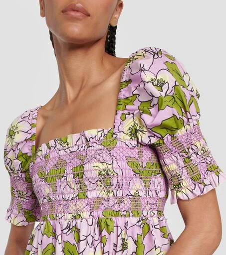 商品Tory Burch|花卉抽褶棉质迷你连衣裙,价格¥3631,第4张图片详细描述