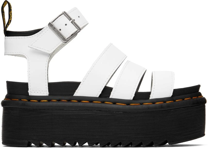 商品Dr. Martens|White Blaire Quad Platform Sandals,价格¥325,第1张图片