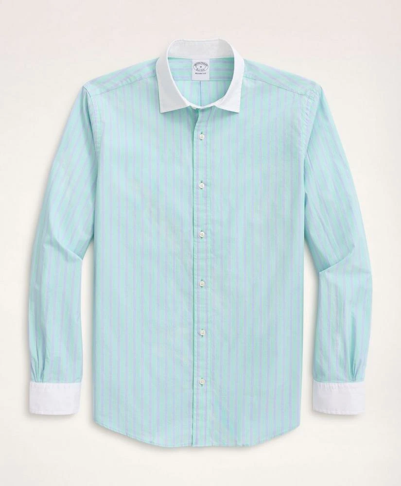 商品Brooks Brothers|Regent Regular-Fit Sport Shirt, Poplin Contrast English Collar Stripe,价格¥295,第1张图片