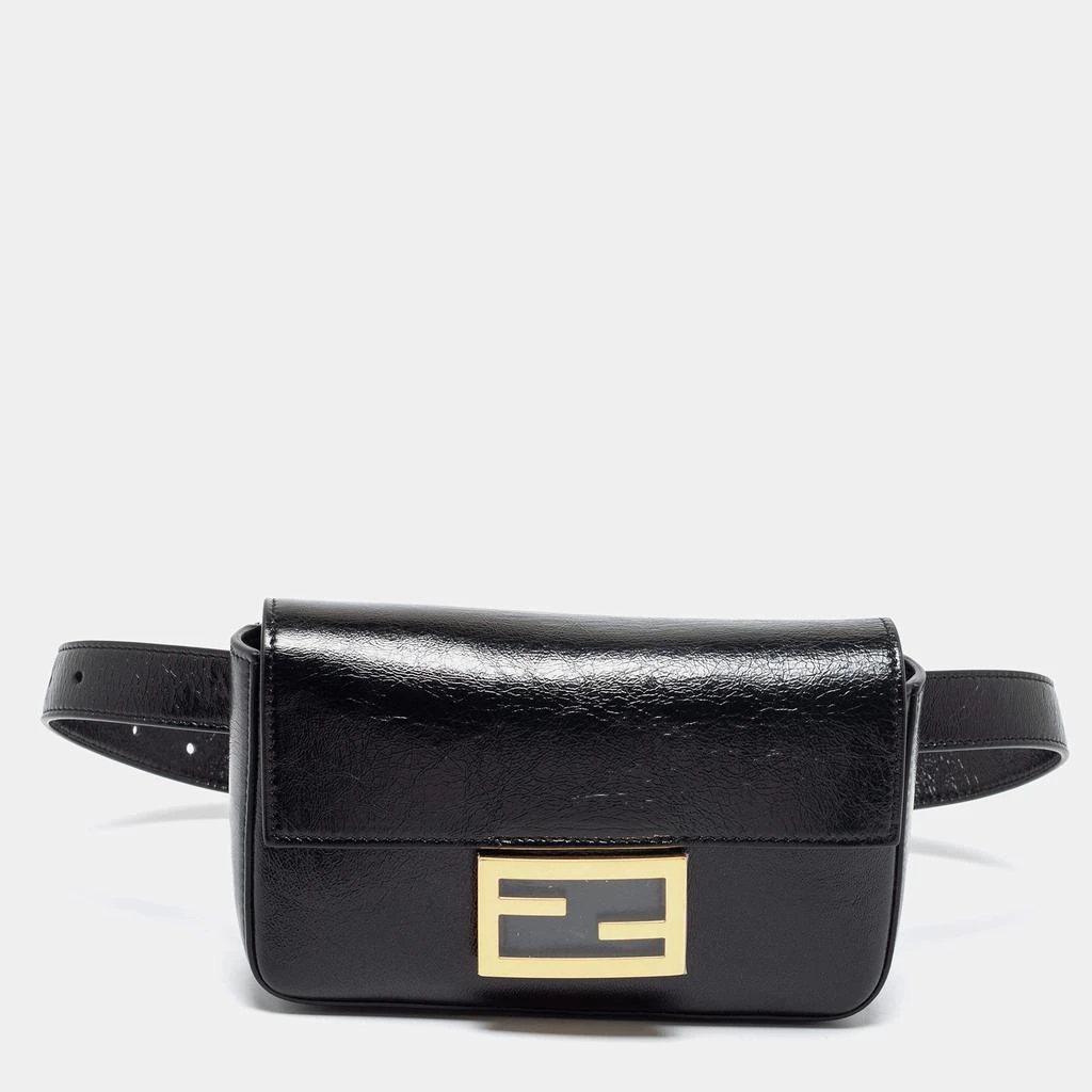 商品Fendi|Fendi Black Glossy Leather FF Belt Bag ,价格¥8199,第1张图片