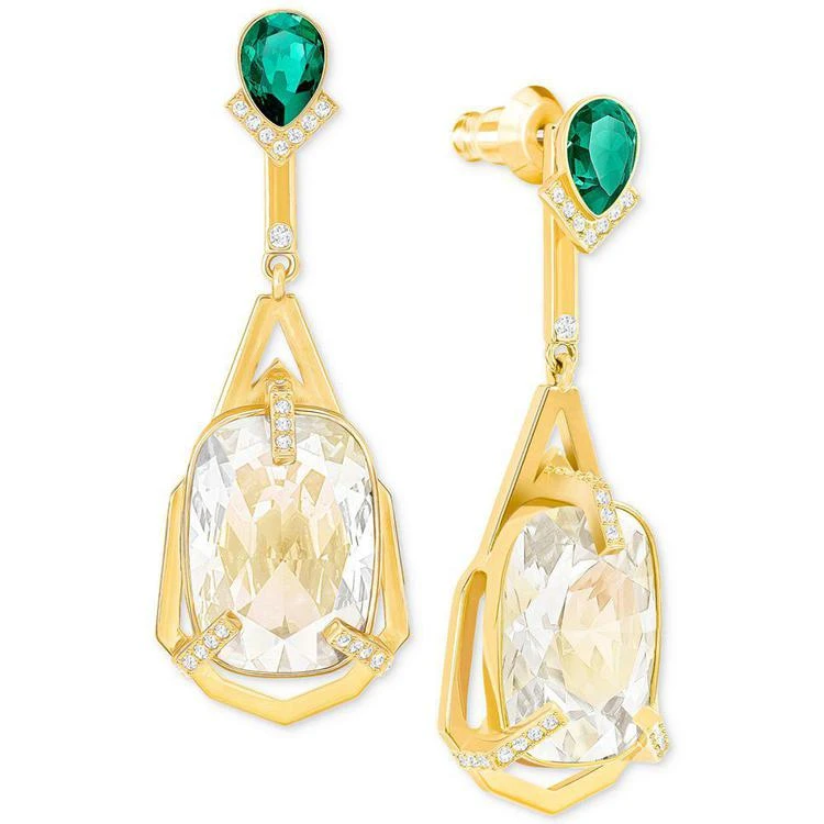 商品Swarovski|Gold-Tone Clear & Green Crystal Linear Drop Earrings,价格¥966,第2张图片详细描述