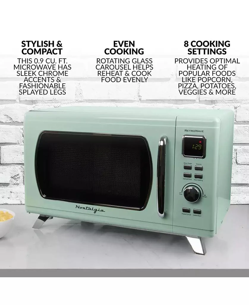 商品Nostalgia|MCMO9FTSG Mid-Century Retro Microwave,价格¥875,第2张图片详细描述